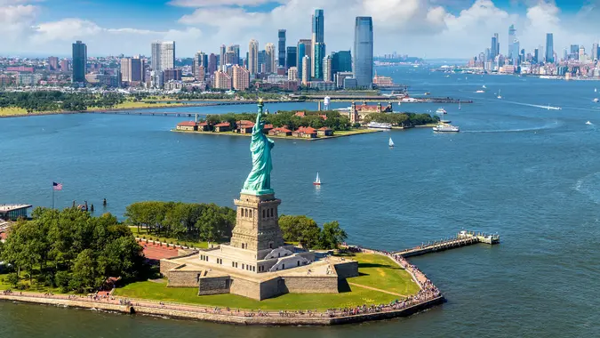 Statue of Liberty n New York stock photo