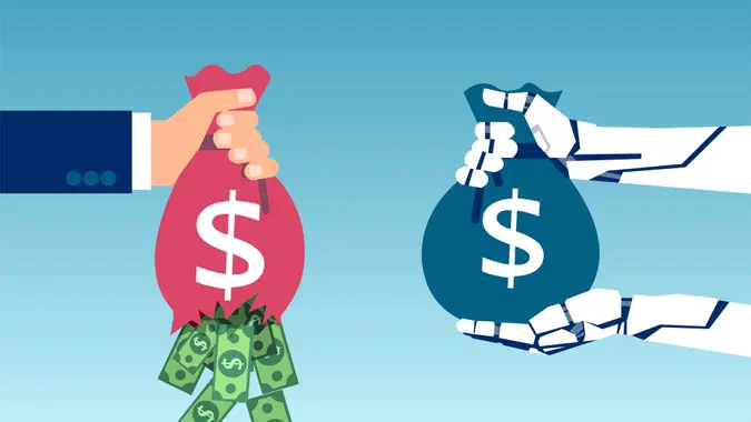 AI and business savings concept.