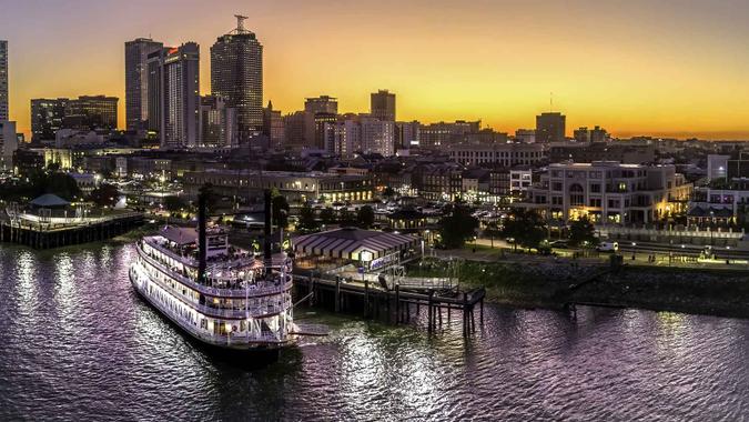 City of New Orleans at sunset.