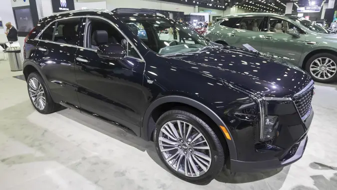 Mandatory Credit: Photo by Jim West/imageBROKER/Shutterstock (14104371ci)Detroit, Michigan USA, 13 September 2023, The Cadillac XT4 luxury SUV on display at the North American International Auto ShowVarious 23ajbhbada.