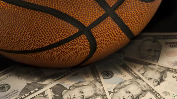 Basketball sports gambling stock photo