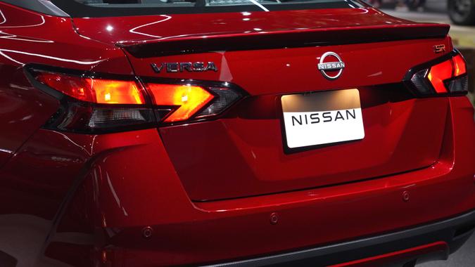 Mandatory Credit: Photo by Allison Dinner/EPA-EFE/Shutterstock (13628401ak)A Nissan Versa vehicle is displayed at AutoMobility LA Auto Show in Los Angeles, California, USA, on 17 November 2022.