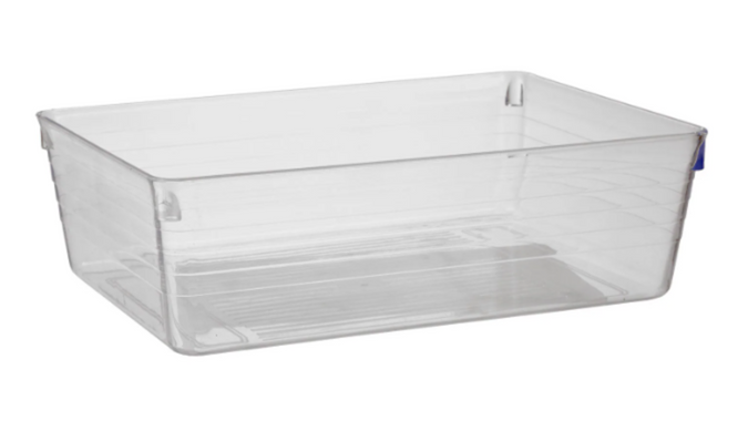 Essentials Clear Rectangular Drawer Organizers