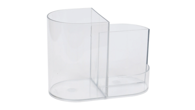 Home Collection 3 Sectioned Clear Plastic Vanity Organizers