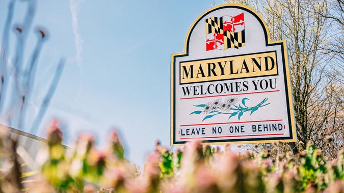 Maryland Welcome Sign