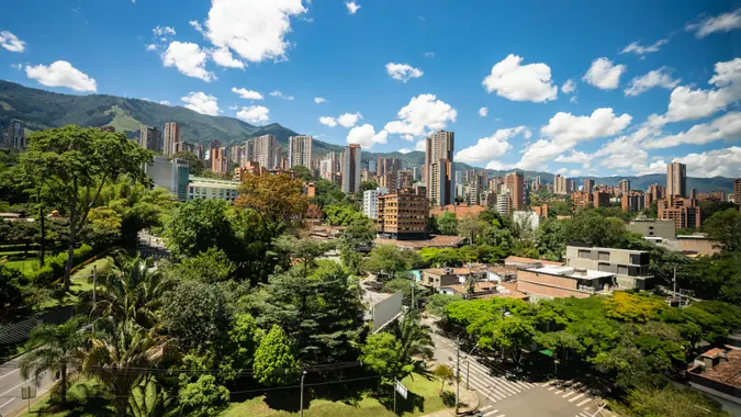 City view of beautiful Medellin Colombia.