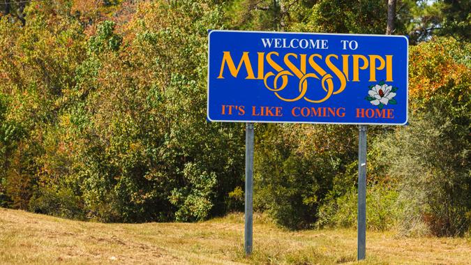 Mississippi Welcome Sign