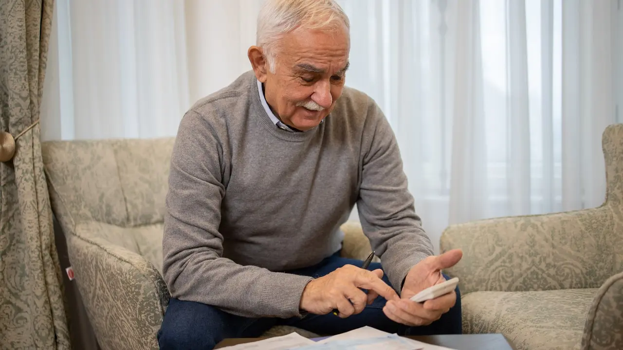 Doing taxes stock photo