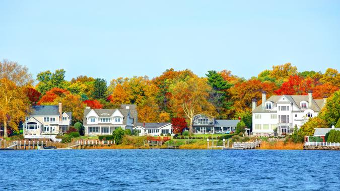 Autumn in Red Bank, New Jersey stock photo