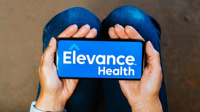 Photo illustration in Brazil - 07 Jun 2023 : Mandatory Credit Photo Rafael Henrique/SOPA Images/Shutterstock (BLU_A66522996) : In this photo illustration, the Elevance Health logo is displayed on a smartphone screen.