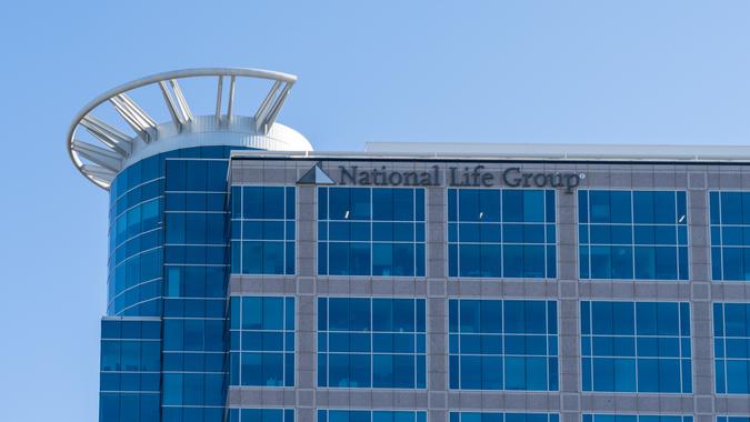 National Life Group office building in Addison, Texas, USA. Addison, Texas, USA - March 19, 2022: National Life Group office building in Addison, Texas, USA.