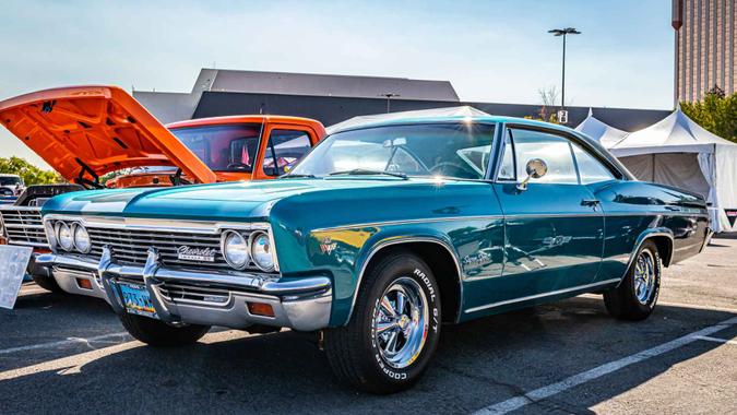 Reno, NV - August 4, 2021: 1966 Chevrolet Impala SS Sport Coupe at a local car show.