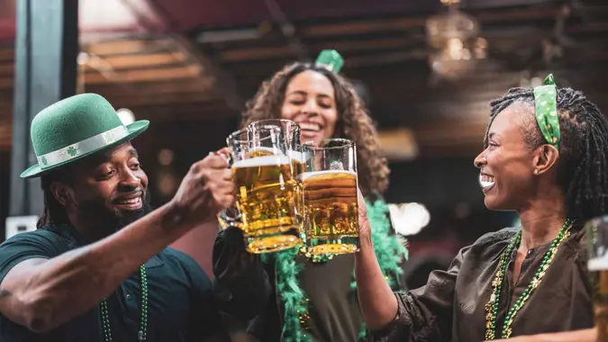 A group of African American Friends celebration St.