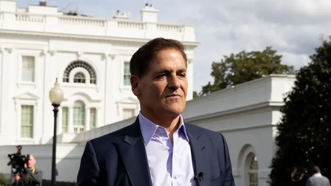 US billionaire Mark Cuban walks outside the West Wing following meetings at the White House in Washington, DC, USA, 04 March 2024.