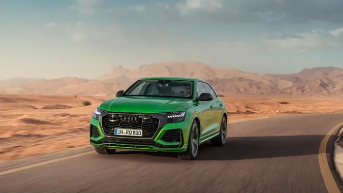 Luxury car on an open road