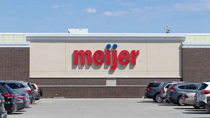 Carmel - Circa May 2021: Meijer Retail Location. Meijer is a large supercenter type retailer with over 200 locations.