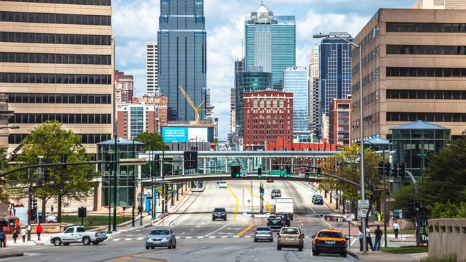 Kansas City skyline.