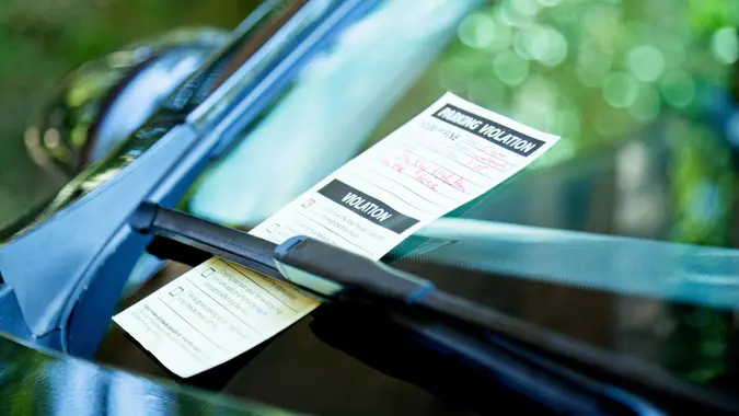Parhing violation stock photo