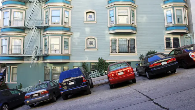 Typical San Francisco road stock photo