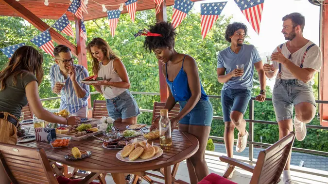 Getting ready for 4th July stock photo