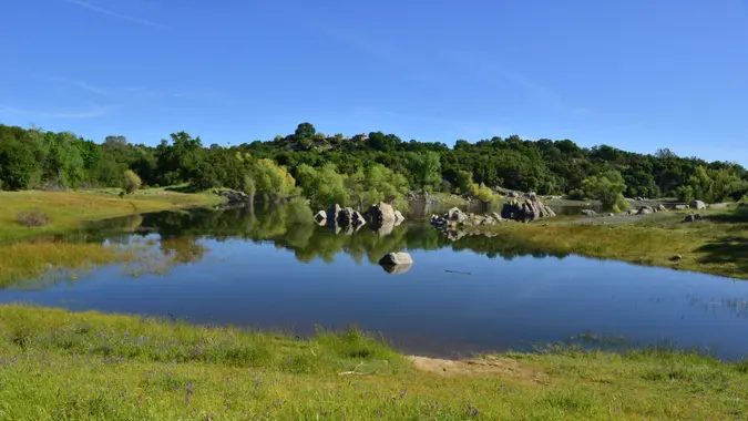 Folsom lake in California, USA.