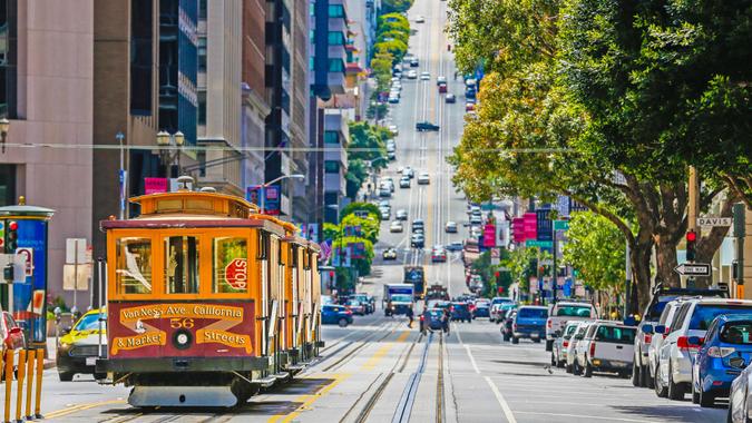 San Francisco County, Cable Car, California Street, Overhead Cable Car.