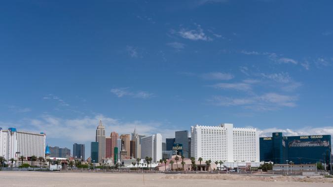 Las Vegas Strip skyline in Paradise, Nevada, United States - May 31, 2023.