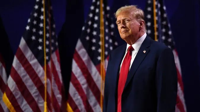 Former President Donald Trump speaks at the Road to Majority Conference in Washington DC on June 22, 2024.