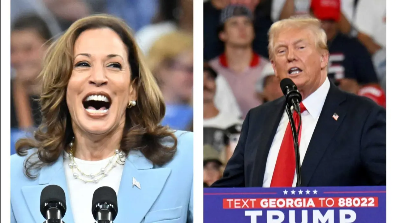Vice President Kamala Harris (left) and former President Donald Trump (right) held rallies at Georgia State University within days of each other.
