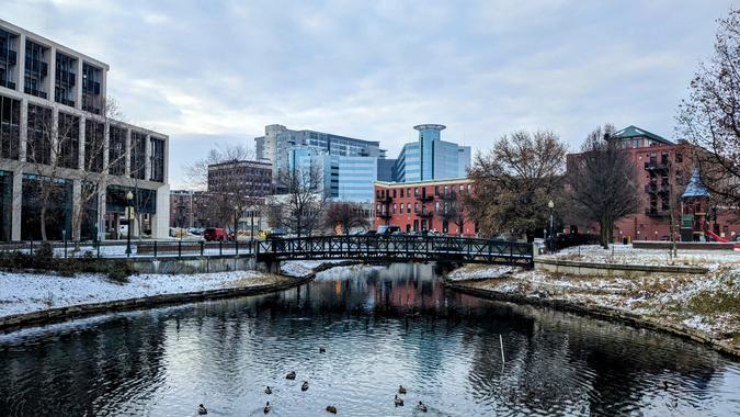 Kalamazoo Cityscape stock photo