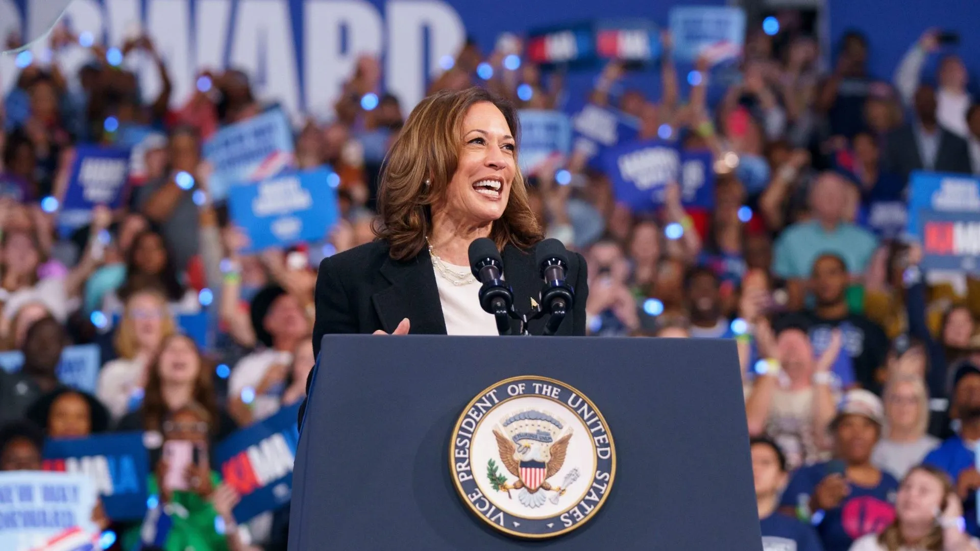 September 12, 2024, Greensboro, North Carolina, USA: Vice President and Presidential Nominee KAMALA HARRIS speaks to supporters at her campaign rally at the Greensboro Coliseum in Greensboro, North Carolina.