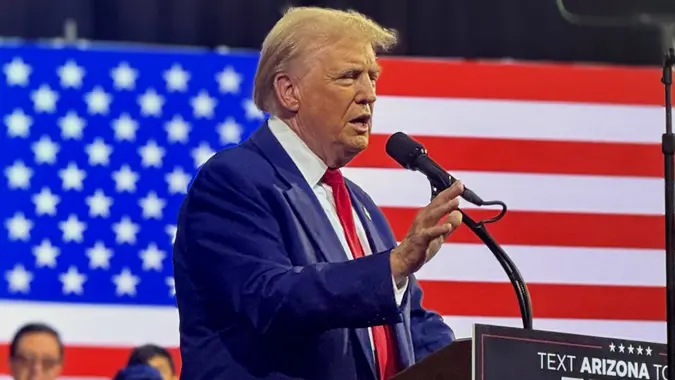 Donald Trump Animated As He Speaks And Jokes During 1st Rally Since Presidential Debate Vs. Kamala Harris In Tucson, Arizona - 12 Sep 2024