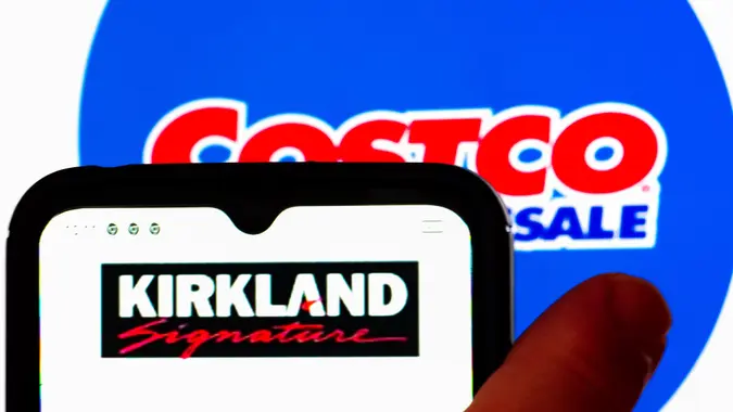 Logo illustration displayed on smartphones in Ukraine - 3 Feb 2022