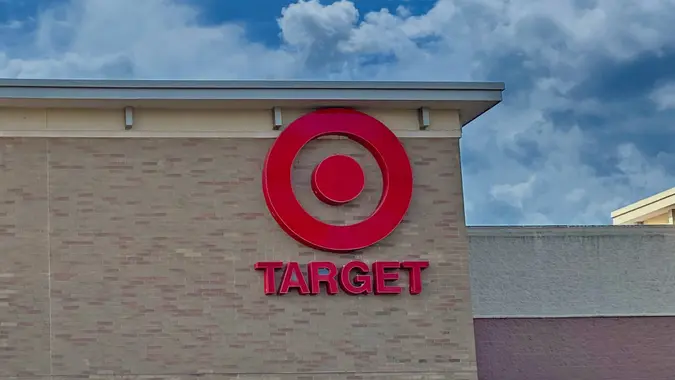 Target store logo near the roof of a target store