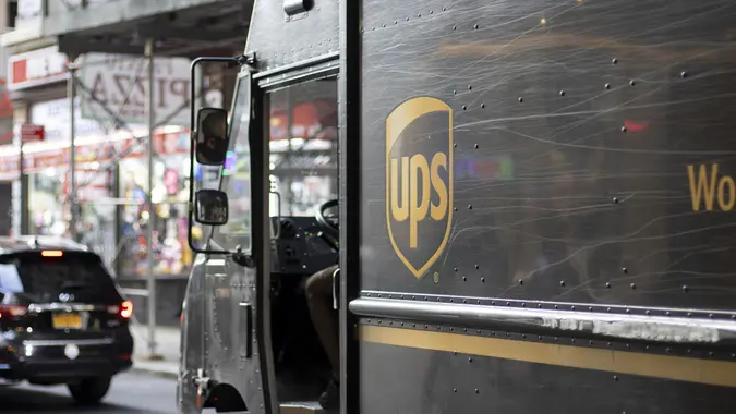 UPS Delivery Truck stock photo