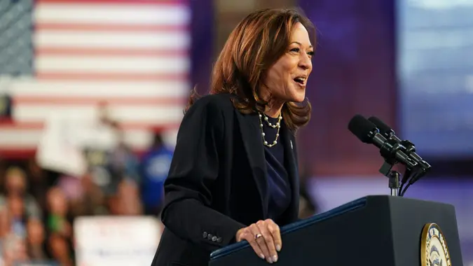 Vice President Kamala Harris energizes supporters at a campaign rally in Philadelphia's Alan Horwitz Sixth Man Center.