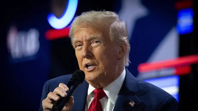 October 28, 2024, Powder Springs, Georgia, USA: Donald Trump speaks at National Faith Advisory Summit at Worship With Wonders Church near Atlanta Monday.