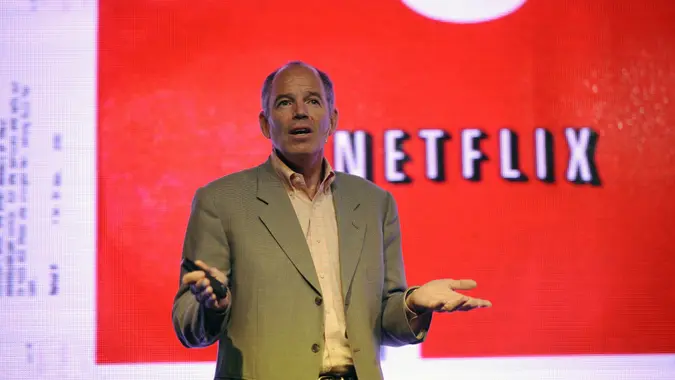 Marc Randolph Co-founder of Netflix Talks During the First Edition of the Conference on Digital Marketing Held in Buenos Aires Argentina 26 September 2014 in Which Directors From Netflix Twitter and Skype Share Their Experiences in the Technological Industry and Discuss About Trends of Innovation Creativity and Digital Strategies Argentina Buenos AiresPictured: Ref: BLU_S6015012 260914 NON-EXCLUSIVEPicture by: Enrique Garcia Medina/EPA / ShutterstockShutterstockUSA: 1 646 419 4452UK: 020 8068 3593eamteam@shutterstock.