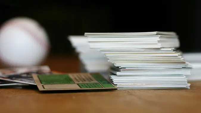 Baseball Card Collection stock photo