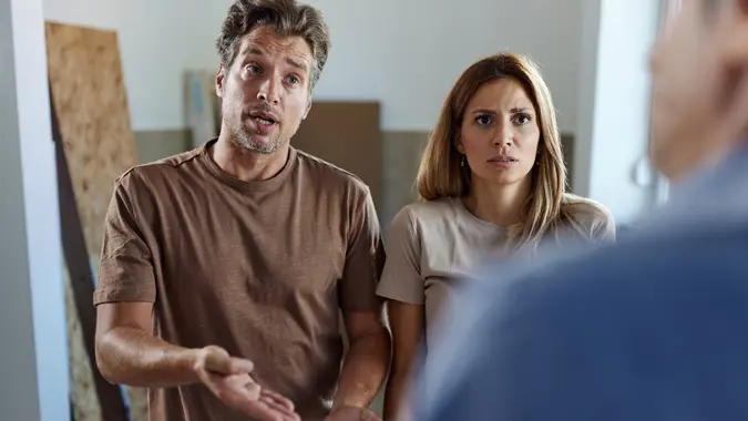Renovation problems! stock photo