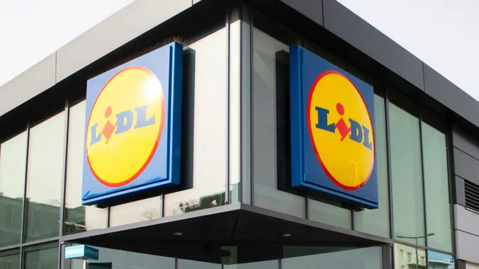 German chain of discount stores Lidl in the city of Poznan, Poland stock photo
