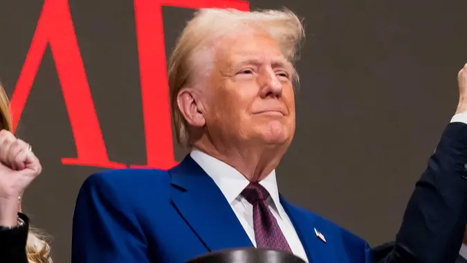President Donald Trump at the New York Stock Exchange.