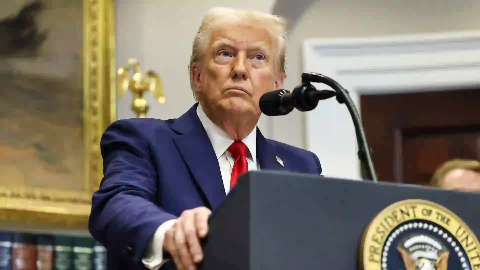 President Donald Trump Announces AI Initiative In Roosevelt Room At The White House - 21 Jan 2025