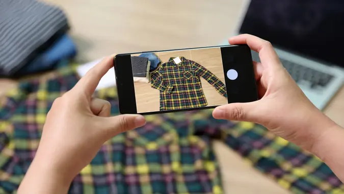 Used clothes stock photo