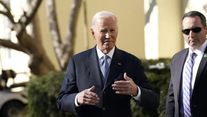 US President Joe Biden departs the St.