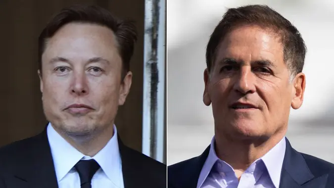 Billionaires Elon Musk Mark Cuban in diffrent places at different times United States Differences on how U.S. Economy should be run