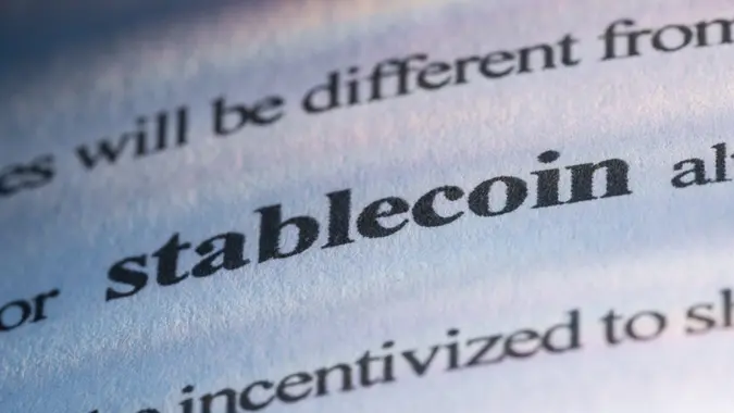 Stablecoin written on paper.