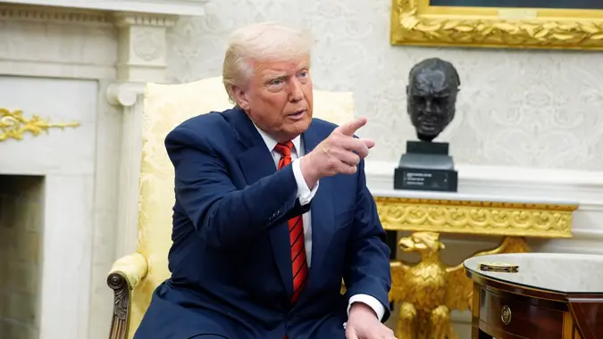 United States President Donald Trump met with NATO Secretary General Mark Rutte in the Oval Office of the White House in Washington, D.