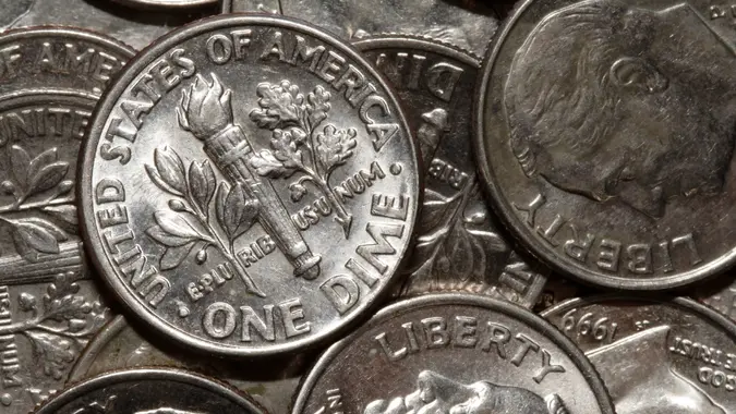 One dime stock photo