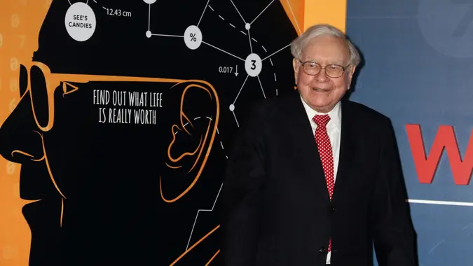 Businessman Warren Buffett attends the world premiere of the HBO film 'Becoming Warren Buffett' held at the Museum of Modern Art.